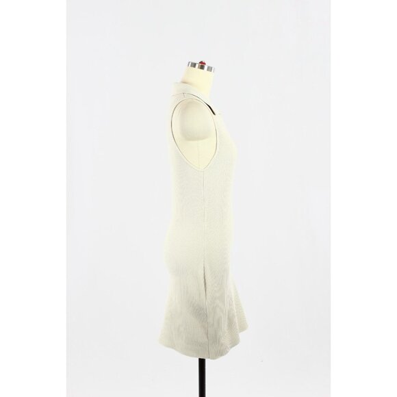 NWOT Aritzia BABATON Sculpt Knit Matte Pearl Ribbed Polo Neck Mini Dress, Size M - Picture 2 of 14